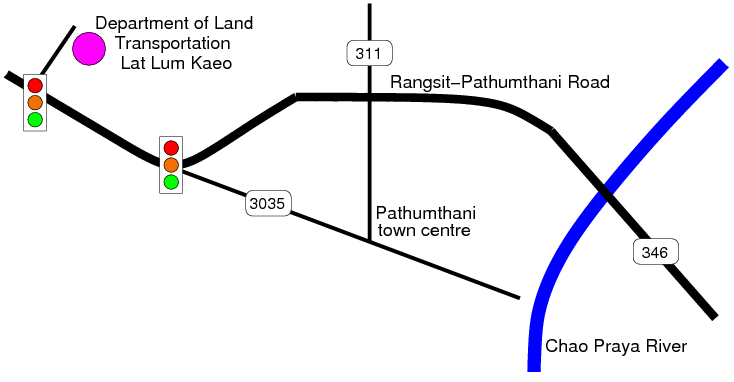 Map to Department of Land Transportation, Pathumthani