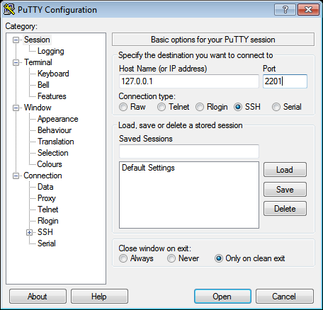 PuTTY Configuration