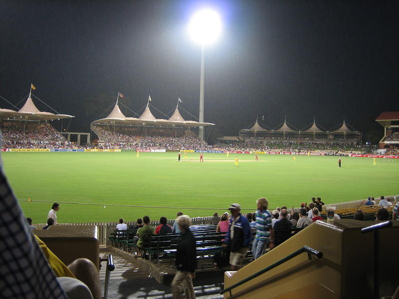 It started to drizzle towards the end, but the game went on. WA beat SA